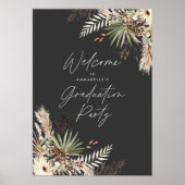 Budget Abschluss Pampas Schwarz Moderne elegant Poster (Vorne)