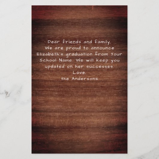 Budget Abschluss Rustic 3 Foto Ankündigung (Rückseite)