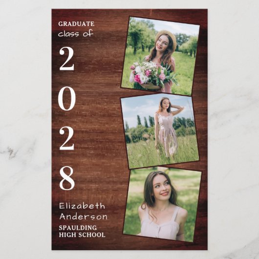 Budget Abschluss Rustic 3 Foto Ankündigung (Vorderseite)