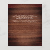 Budget Abschluss Rustic 3 Foto Ankündigung (Rückseite)