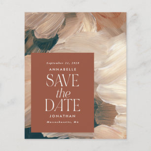 Budget Abstrakt bemalte Terrakotta-Save-the-Date-K Flyer