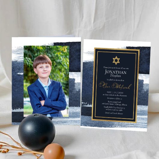 Budget Abstrakt Blue Gilded Foto Bar Mitzvah