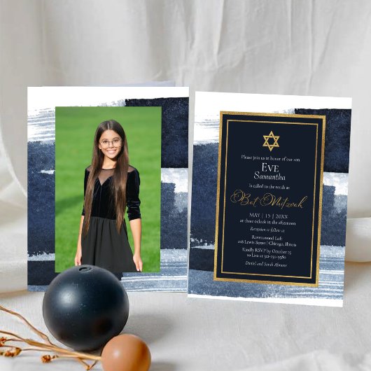Budget Abstrakt Blue Gilded Foto Bat Mitzvah