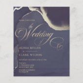 BUDGET Abstrakt Gold Navy Einladung zur Hochzeit (Vorderseite)