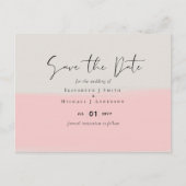 BUDGET Abstrakt Sage Blush Pink Script Hochzeitszi Postkarte (Vorderseite)