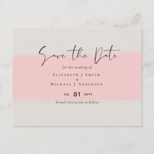 BUDGET Abstrakt Sage Blush Pink Script Hochzeitszi Postkarte