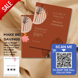 BUDGET Abstrakt Terracotta Pampas Grass Wedding Flyer