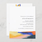 Budget Abstrakte Blume Kunsthochzeit Einladung (Vorne/Hinten)