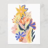 Budget Abstrakte Blume Kunsthochzeit Einladung (Rückseite)