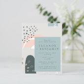 Budget Abstrakte Formen Pastel Gray Wedite Einladu (Stehend Vorderseite)