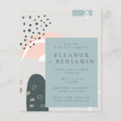 Budget Abstrakte Formen Pastel Gray Wedite Einladu (Vorderseite)