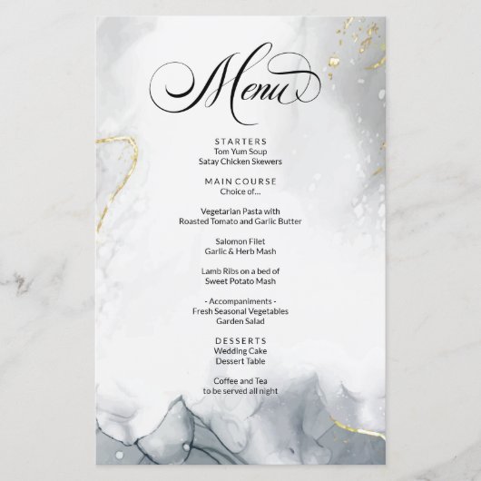 BUDGET Abstraktes Schwarz-Weiß-Menü (Vorderseite)