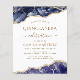 Budget-Achat Quinceañera Navy Blau Gold Flyer
