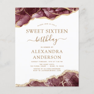Budget Achat Sweet 16 Burgund Weinrot Gold Flyer