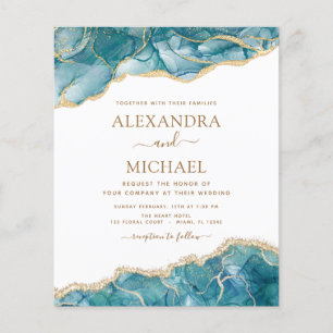 Budget Achat Türkis Türkis Gold Hochzeit Flyer