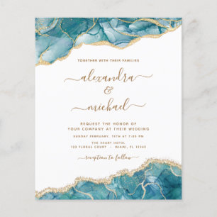 Budget Achat Türkis Türkis Gold Hochzeit Flyer