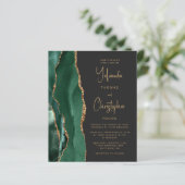 Budget Achatgrün Gold Dunkle QR-Code-Hochzeit (Stehend Vorderseite)