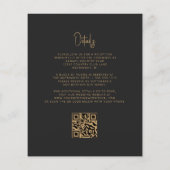 Budget Achatgrün Gold Dunkle QR-Code-Hochzeit (Rückseite)