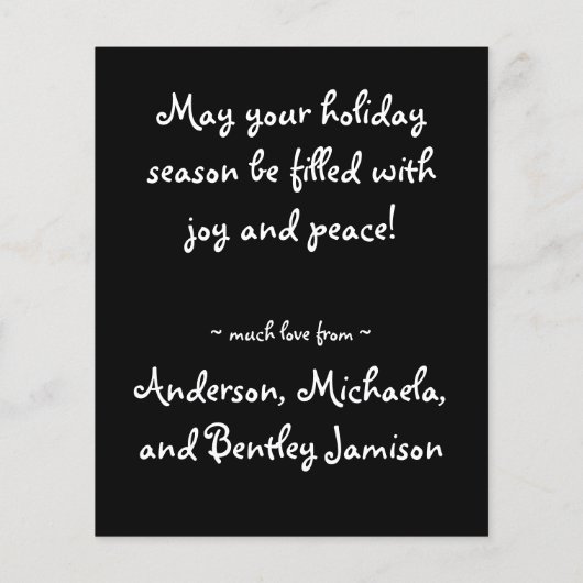 Budget Adable Holiday Foto Card (Rückseite)