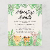 Budget Adventure erwartet Animals Baby Shower Einl (Vorderseite)