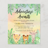 Budget Adventure erwartet Safari Baby Shower Einla (Vorderseite)