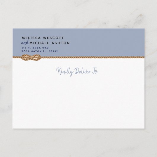 Budget ⚓️ Adventure fängt Save the Date nautisch a Ankündigungspostkarte (Rückseite)