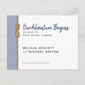 Budget ⚓️ Adventure fängt Save the Date nautisch a Ankündigungspostkarte (Vorderseite)