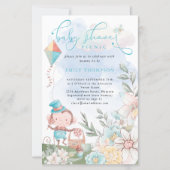 Budget Affe Junge Aquamarin Baby Dusche Picnic Ein (Vorderseite)