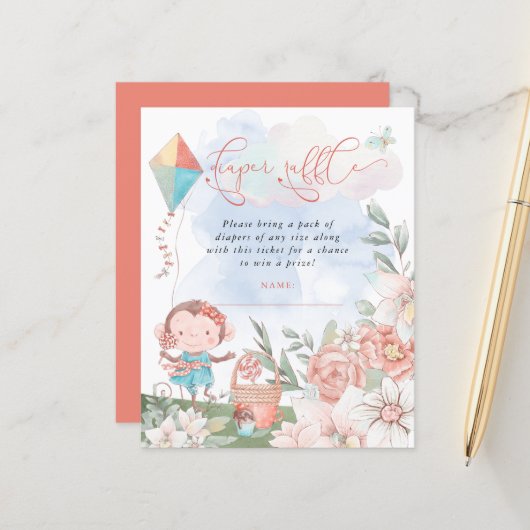 Budget Affen Windelwanne Baby Dusche Picnic (Vorderseite/Rückseite Beispiel)