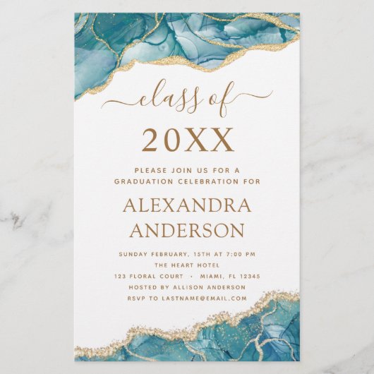 Budget Agate Abschluss 2023 Aquamarin Gold Blue (Vorderseite)