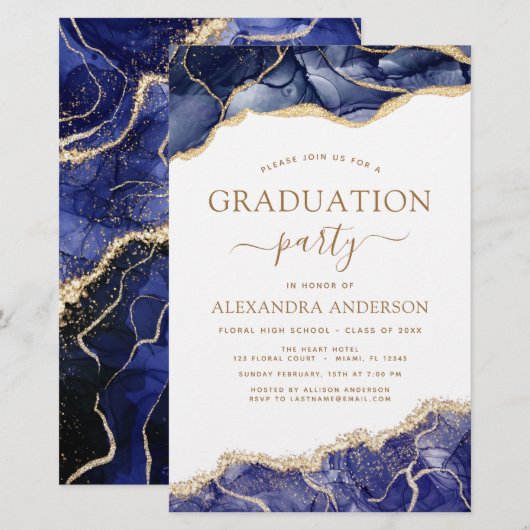 Budget Agate Abschluss 2023 Navy Blue Gold (Vorne/Hinten)