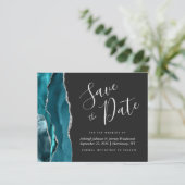 Budget Agate Aquamarin Blue Silver Dark Save the D (Stehend Vorderseite)