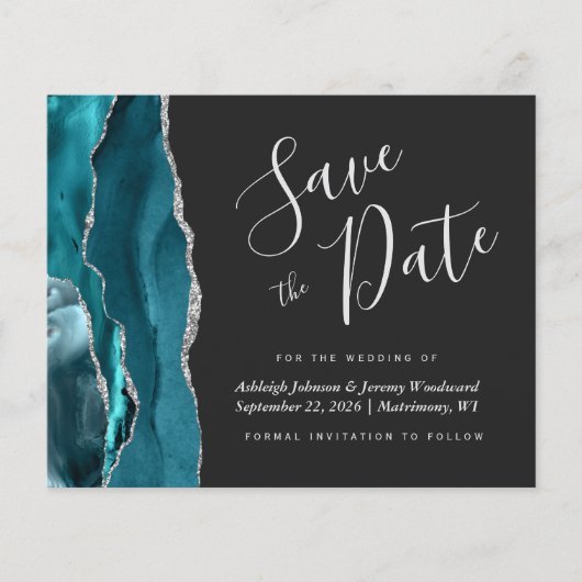 Budget Agate Aquamarin Blue Silver Dark Save the D (Vorderseite)