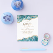 Budget Agate Aquamarin Gold Brautparty Luncheon Flyer (Einzeln)
