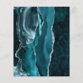 Budget Agate Aquamarin Silber Save the Date (Rückseite)
