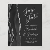 Budget Agate Black Silver Dark Save the Date (Vorderseite)