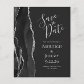 Budget Agate Black Silver Dark Save the Date (Vorderseite)