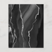 Budget Agate Black Silver Script Save the Date (Rückseite)