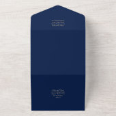 Budget Agate Blue Gold Wedding Einladung QR Code U (Außenbereich)