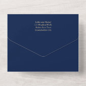 Budget Agate Blue Gold Wedding Einladung QR Code U (Rückseite)