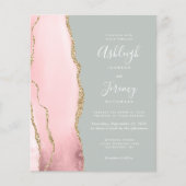 Budget Agate Blush Sage Green Hochzeit Einladung (Vorderseite)