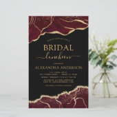 Budget Agate Burgundy Brautparty Luncheon Gold (Stehend Vorderseite)