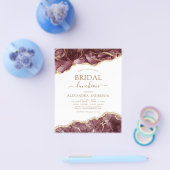Budget Agate Burgundy Brautparty Luncheon Gold Flyer (Einzeln)