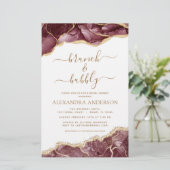 Budget Agate Burgundy Gold Brunch & Bubbly (Stehend Vorderseite)