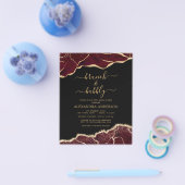Budget Agate Burgundy Gold Brunch & Bubbly Flyer (Einzeln)