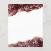 Budget Agate Burgundy Gold Wedding Einladung (Rückseite)