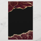 Budget Agate Burgundy Gold Wedding Einladung (Rückseite)
