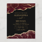 Budget Agate Burgundy Gold Wedding Einladung Flyer (Vorne)