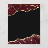 Budget Agate Burgundy Gold Wedding Einladung Flyer (Hinten)