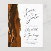 Budget Agate Burnt Orang Gold Save the Date (Vorderseite)